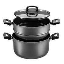 Panela Cozivapor Antiaderente N20 Com Tampa de Vidro 4 em 1 Grafite 3,2L MTA Panela Cozivapor Antiaderente N20 Com Tampa de Vidro 4 em 1 Grafite 3,2L MTA