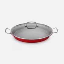 Panela cuisinart vermelho com tampa de vidro 38cm asp-38cr