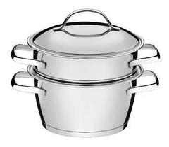 Panela Cuscuz Cuscuzeira Inox Allegra 16 Tramontina 65650050