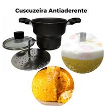 Panela Cuscuz Nordestino Antiaderente 14cm Com Tampa de Vidro