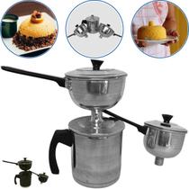 Panela Cuscuzeira Porção individual 2 Conchas 1,4L Peito de moça de Alumínio Cuscuzeiro Nordestino