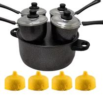 Panela Cuscuzeiro Drone Nordestino 4 Porções De Alumínio Colorida Cor Preto Craqueado Panela Cuscuzeiro Drone Nordestino 4 Porções De Alumínio Colorida Cor Preto Craqueado