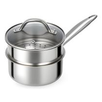 Panela de aço inoxidável Ohtomber de 1,5 qt com cesto para vapor Panela de aço inoxidável Ohtomber de 1,5 qt com cesto para vapor