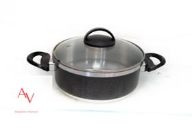 Panela de alumínio pintada avulsa com tampa de vidro