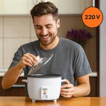 Panela de Arroz Elétrica 1.3L 220V Branca Antiaderente com Aquecimento Automático Panela de Arroz Elétrica 1.3L 220V Branca Antiaderente com Aquecimento Automático