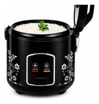Panela de Arroz Elétrica 1 Litro Compacta Preta com Função Cozinhar e Aquecer