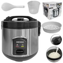 Panela de arroz eletrica 127v 700w 1,8l com copo medidor dosador colher e grade para cozimento a vapor Panela de arroz eletrica 127v 700w 1,8l com copo medidor dosador colher e grade para cozimento a vapor