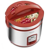 PANELA DE ARROZ PHILCO INOX 400W ELLEGANCE INOX FAZ 5 XICARAS Vermelho 220V