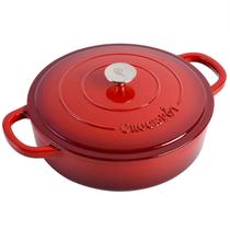 Panela de barro Braiser Crock-Pot Ferro fundido esmaltado artesanal 5L vermelho