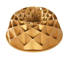 Panela de bolo Bundt Nordic Ware Jubilee, 10 xícaras de alumínio fundido dourado Panela de bolo Bundt Nordic Ware Jubilee, 10 xícaras de alumínio fundido dourado