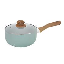 Panela De Cerâmica Com Tampa De Vidro Antiaderente Sahara Verde 18cm