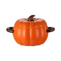 Panela De Cerâmica Halloween Em Formato De Abóbora 50OZ Com Tampa, Panela Fofa Para Sobremesas, Não