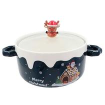 Panela de Cerâmica Natal Azul 15,5 x 8,5cm Panela de Cerâmica Natal Azul 15,5 x 8,5cm