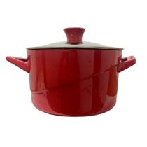 Panela de Cerâmica Refratária 2 Litros Cozinha 21cm Vermelha Panela de Cerâmica Refratária 2 Litros Cozinha 21cm Vermelha