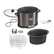 Panela de cozimento lento e defumador interno Weston 10 Quart XL 2 em 1 Panela de cozimento lento e defumador interno Weston 10 Quart XL 2 em 1