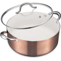 Panela de cozinha BEZIA grande antiaderente de 12 litros com tampa dourada