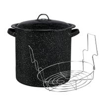 Panela de cozinha Granite Ware 15,5 litros de aço esmaltado preto