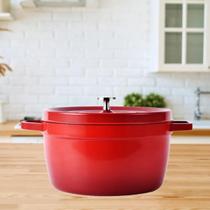 Panela de Ferro Fundido 24cm Vermelha Durabilidade e Elegância na Cozinha