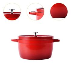 Panela de Ferro Fundido 24cm Vermelha Durabilidade e Elegância na Cozinha