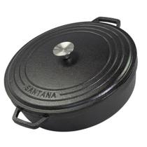 Panela De Ferro Fundido 3,9 L Risoto Risoteira 28 Cm Com Tampa - Santana