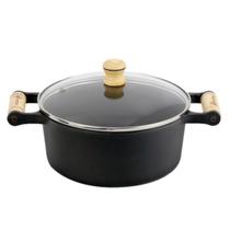 Panela De Ferro Fundido Caçarola 20 cm 2,6 L Com Tampa De Vidro Santana