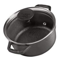 Panela De Ferro Fundido Caçarola NEO 20 cm 2,3 L Com Tampa De Vidro Santana