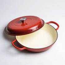Panela de Ferro Fundido Esmaltada 31cm com Tampa - Alta Durabilidade, Retém Calor, Ideal para Fogão, Forno e Indução Panela de Ferro Fundido Esmaltada 31cm com Tampa - Alta Durabilidade, Retém Calor, Ideal para Fogão, Forno e Indução