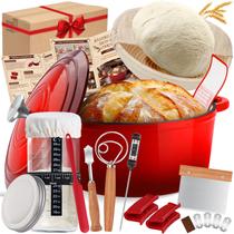 Panela de ferro fundido esmaltada NZQXJXZ 5,5 qt kit para assar pão Panela de ferro fundido esmaltada NZQXJXZ 5,5 qt kit para assar pão