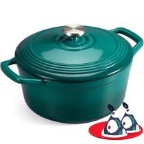 Panela de Ferro Fundido Esmaltada Overmont 5,5QT Verde Panela de Ferro Fundido Esmaltada Overmont 5,5QT Verde