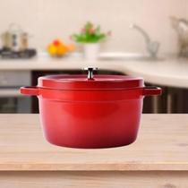 Panela de Ferro Fundido Esmaltado, Cozimento doméstico e antiaderente, Fogão Gás 24cm Panela de Ferro Fundido Esmaltado, Cozimento doméstico e antiaderente, Fogão Gás 24cm