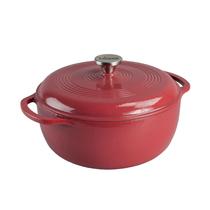 Panela de ferro fundido esmaltado Lodge Essential 5,7 L, cor cranberry