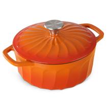 Panela de Ferro Fundido Esmaltado NSIRONS 3 QT Laranja