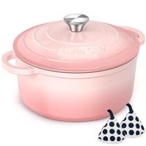 Panela de ferro fundido esmaltado rosa Umite Chef 7 qt Panela de ferro fundido esmaltado rosa Umite Chef 7 qt