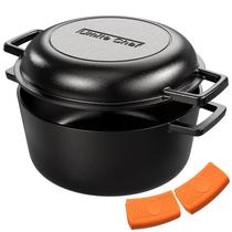 Panela de ferro fundido tipo Dutch oven 5 qt Umite Chef pré-temperada