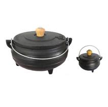 Panela De Ferro Mineira Calderão De Brucha Tripé Com Molheira