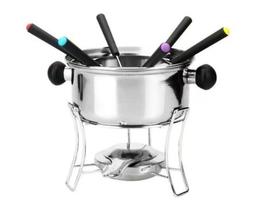 Panela De Fondue Chocolate Conjunto Com 10 Peças Em Inox Plástico Baquelite Panela De Fondue Chocolate Conjunto Com 10 Peças Em Inox Plástico Baquelite