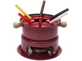 Panela de Fondue Chocolate Queijo 19cm 1L 11 peças Preto Casambiente
