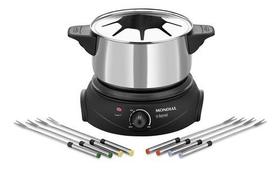 Panela De Fondue Elétrica Mondial Le Gourmet Fd02 Aço Inox 220v