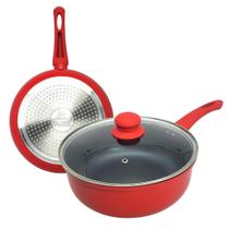 Panela De Indução Antiaderente Revestimento Cerâmica Com Tampa Não Gruda 20 cm Panela De Indução Antiaderente Revestimento Cerâmica Com Tampa Não Gruda 20 cm