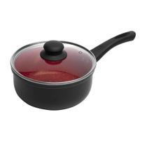 Panela de Indução Revestimento Ceramico Vermelho 18cm Tampa - Lyor