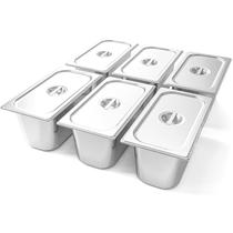 Panela de mesa a vapor EGGKITPO 1/3 tamanho 6.1 qt em aço inoxidável com tampa