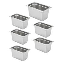 Panela de mesa a vapor HECMAC 1/4 tamanho 6 polegadas de aço inoxidável profundo