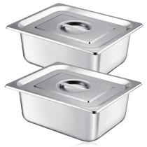 Panela de mesa a vapor Mifoci 1/2 tamanho x 10 cm de profundidade em aço inoxidável Panela de mesa a vapor Mifoci 1/2 tamanho x 10 cm de profundidade em aço inoxidável