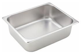 Panela de mesa a vapor Winco 1/2 tamanho 4 polegadas 18/8 em aço inoxidável Panela de mesa a vapor Winco 1/2 tamanho 4 polegadas 18/8 em aço inoxidável