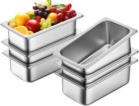 Panela de mesa a vapor ZeroPone 1/3 tamanho 4" de profundidade em aço inoxidável de 4,1 Qt Panela de mesa a vapor ZeroPone 1/3 tamanho 4" de profundidade em aço inoxidável de 4,1 Qt