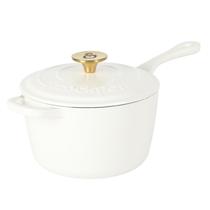 Panela de molho Crock-Pot 3L de ferro fundido esmaltado com tampa de linho fosco Panela de molho Crock-Pot 3L de ferro fundido esmaltado com tampa de linho fosco