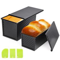 Panela de pão Beasea Pullman com tampa de aço carbono antiaderente de 1 kg e 0,5 lb