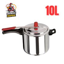 Panela De Pressão 10 litros Fechamento Externo Alumínio Polido Prateado Cozinha Fogão com garantia Panela De Pressão 10 litros Fechamento Externo Alumínio Polido Prateado Cozinha Fogão com garantia