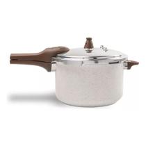 Panela de Pressão 24 cm 6,8L Revestimento Cerâmico Ceramic Life Pressure Brinox - Vanilla