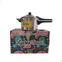 Panela De Pressão 2,5 L Lares Flower Alumínio Fechamento Externo Pequena Panela De Pressão 2,5 L Lares Flower Alumínio Fechamento Externo Pequena